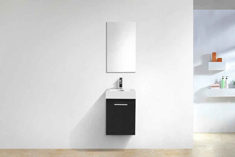 Kube Bath BSL16-BK Bliss 16" Black Wall Mount Single Sink Bathroom Vanity with Reinforced Acrylic Composite Top - view 3