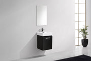 Kube Bath BSL16-BK Bliss 16" Black Wall Mount Single Sink Bathroom Vanity with Reinforced Acrylic Composite Top - view 2