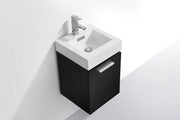 Kube Bath BSL16-BK Bliss 16" Black Wall Mount Single Sink Bathroom Vanity with Reinforced Acrylic Composite Top - view 4