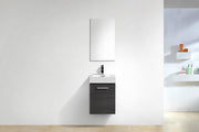 Kube Bath BSL16-GO Bliss 16" Gray Oak Wall Mount Single Sink Bathroom Vanity with Reinforced Acrylic Composite Top - view 3