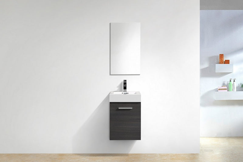 Kube Bath BSL16-GO Bliss 16" Gray Oak Wall Mount Single Sink Bathroom Vanity with Reinforced Acrylic Composite Top - view 3