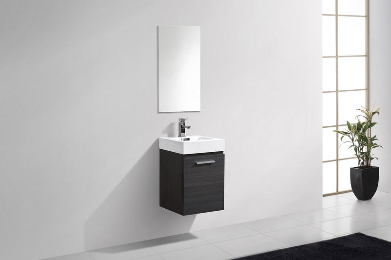 Kube Bath BSL16-GO Bliss 16" Gray Oak Wall Mount Single Sink Bathroom Vanity with Reinforced Acrylic Composite Top - view 2