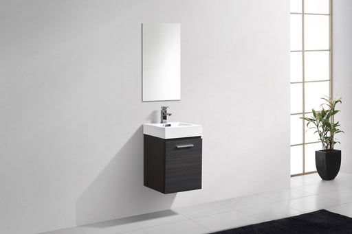 Kube Bath BSL16-GO Bliss 16" Gray Oak Wall Mount Single Sink Bathroom Vanity with Reinforced Acrylic Composite Top - view 2