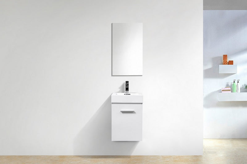 Kube Bath BSL16-GW Bliss 16" High Gloss White Wall Mount Single Sink Bathroom Vanity with Reinforced Acrylic Composite Top - view 3