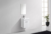 Kube Bath BSL16-GW Bliss 16" High Gloss White Wall Mount Single Sink Bathroom Vanity with Reinforced Acrylic Composite Top - view 2