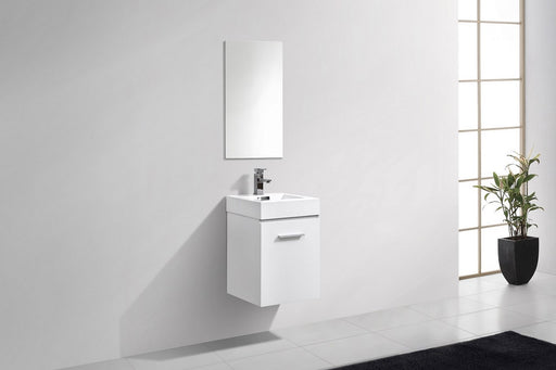 Kube Bath BSL16-GW Bliss 16" High Gloss White Wall Mount Single Sink Bathroom Vanity with Reinforced Acrylic Composite Top - view 2