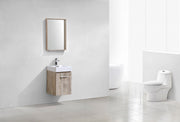 Kube Bath BSL16-NW Bliss 16" Nature Wood Wall Mount Single Sink Bathroom Vanity with Reinforced Acrylic Composite Top - view 2