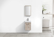 Kube Bath BSL16-NW Bliss 16" Nature Wood Wall Mount Single Sink Bathroom Vanity with Reinforced Acrylic Composite Top - view 3