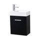 Kube Bath BSL18-BK Bliss 18" Black Wall Mount Single Sink Bathroom Vanity with Reinforced Acrylic Composite Top