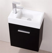 Kube Bath BSL18-BK Bliss 18" Black Wall Mount Single Sink Bathroom Vanity with Reinforced Acrylic Composite Top - view 4