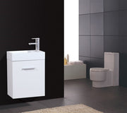 Kube Bath BSL18-GW Bliss 18" High Gloss White Wall Mount Single Sink Bathroom Vanity with Reinforced Acrylic Composite Top - view 2