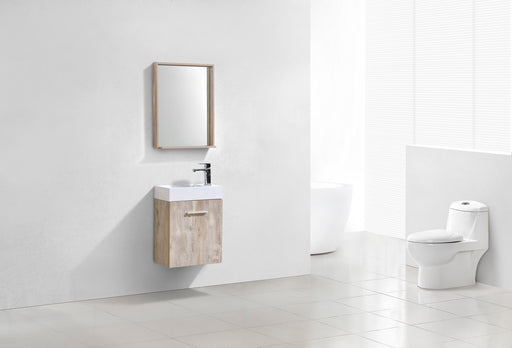 Kube Bath BSL18-NW Bliss 18" Nature Wood Wall Mount Single Sink Bathroom Vanity with Reinforced Acrylic Composite Top - view 2