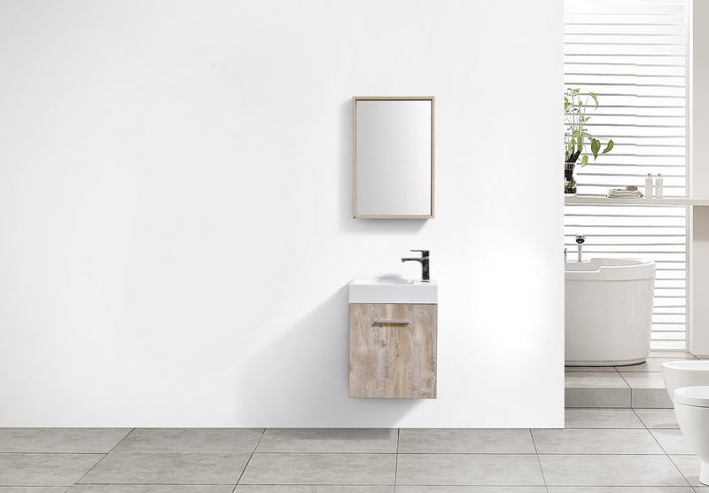 Kube Bath BSL18-NW Bliss 18" Nature Wood Wall Mount Single Sink Bathroom Vanity with Reinforced Acrylic Composite Top - view 3