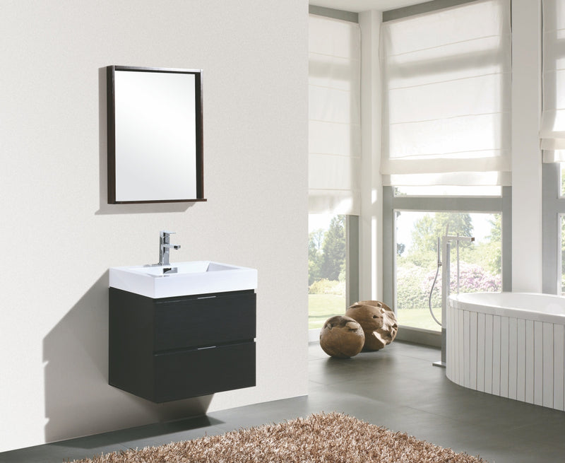 Kube Bath BSL24-BK Bliss 24" Black Wall Mount Single Sink Bathroom Vanity with Reinforced Acrylic Composite Top - view 3