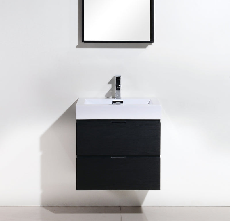 Kube Bath BSL24-BK Bliss 24" Black Wall Mount Single Sink Bathroom Vanity with Reinforced Acrylic Composite Top - view 2