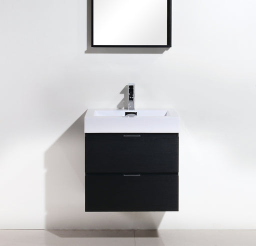 Kube Bath BSL24-BK Bliss 24" Black Wall Mount Single Sink Bathroom Vanity with Reinforced Acrylic Composite Top - view 2