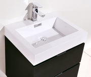 Kube Bath BSL24-BK Bliss 24" Black Wall Mount Single Sink Bathroom Vanity with Reinforced Acrylic Composite Top - view 4