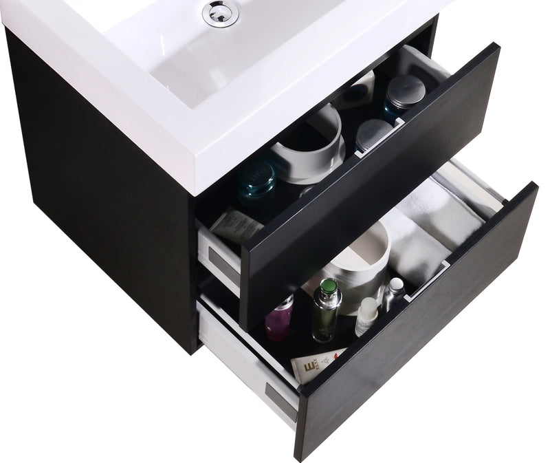 Kube Bath BSL24-BK Bliss 24" Black Wall Mount Single Sink Bathroom Vanity with Reinforced Acrylic Composite Top - view 5