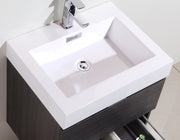 Kube Bath BSL24-GO Bliss 24" Gray Oak Wall Mount Single Sink Bathroom Vanity with Reinforced Acrylic Composite Top - view 3