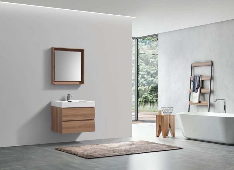 Kube Bath BSL24-HO Bliss 24" Honey Oak Wall Mount Single Sink Bathroom Vanity with Reinforced Acrylic Composite Top - view 2