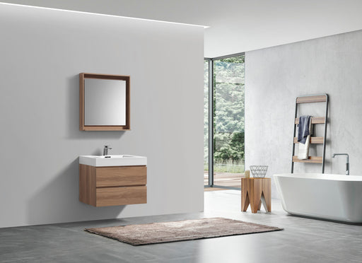 Kube Bath BSL24-HO Bliss 24" Honey Oak Wall Mount Single Sink Bathroom Vanity with Reinforced Acrylic Composite Top - view 2