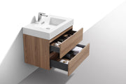 Kube Bath BSL24-HO Bliss 24" Honey Oak Wall Mount Single Sink Bathroom Vanity with Reinforced Acrylic Composite Top - view 4