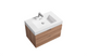 Kube Bath BSL24-HO Bliss 24" Honey Oak Wall Mount Single Sink Bathroom Vanity with Reinforced Acrylic Composite Top