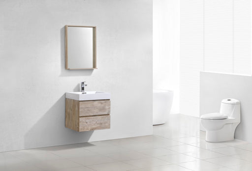 Kube Bath BSL24-NW Bliss 24" Nature Wood Wall Mount Single Sink Bathroom Vanity with Reinforced Acrylic Composite Top - view 2