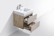 Kube Bath BSL24-NW Bliss 24" Nature Wood Wall Mount Single Sink Bathroom Vanity with Reinforced Acrylic Composite Top - view 5