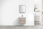 Kube Bath BSL24-NW Bliss 24" Nature Wood Wall Mount Single Sink Bathroom Vanity with Reinforced Acrylic Composite Top - view 3
