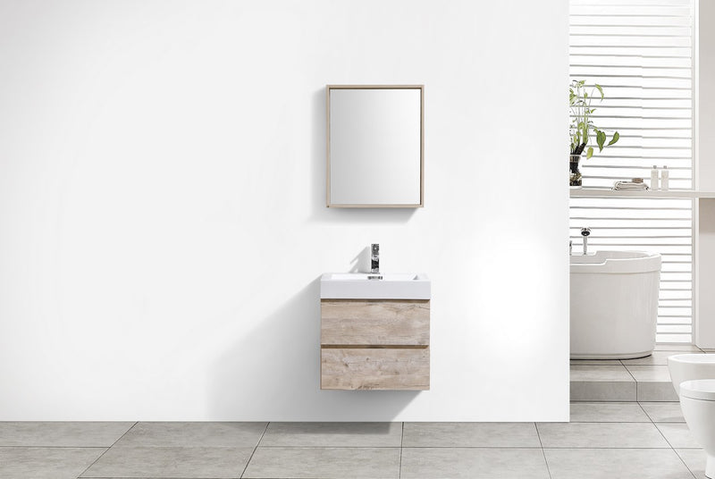 Kube Bath BSL24-NW Bliss 24" Nature Wood Wall Mount Single Sink Bathroom Vanity with Reinforced Acrylic Composite Top - view 3