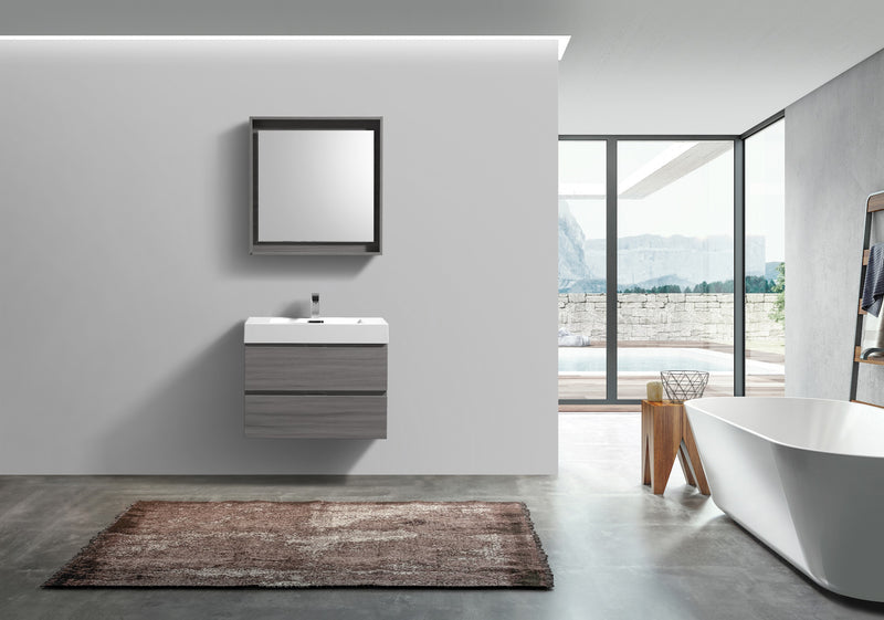 Kube Bath BSL24-VAG Bliss 24" Vulcan Ash Grey Wall Mount Single Sink Bathroom Vanity with Reinforced Acrylic Composite Top - view 2