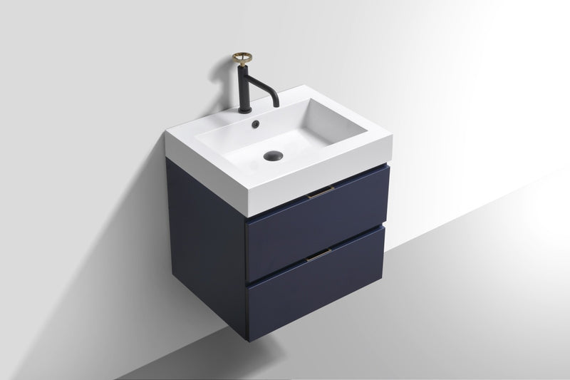 Kube Bath BSL24-BLUE Bliss 24" Blue Wall Mount Single Sink Bathroom Vanity with Reinforced Acrylic Composite Top - view 4