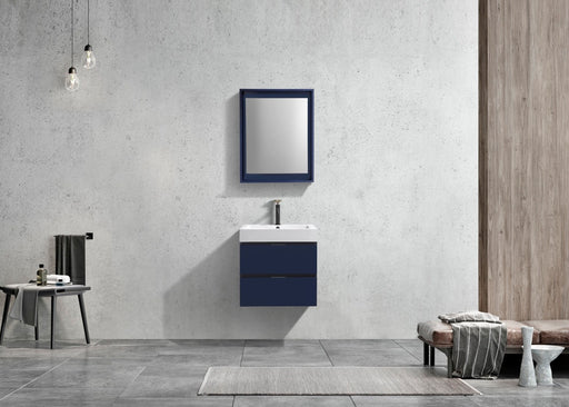 Kube Bath BSL24-BLUE Bliss 24" Blue Wall Mount Single Sink Bathroom Vanity with Reinforced Acrylic Composite Top - view 2