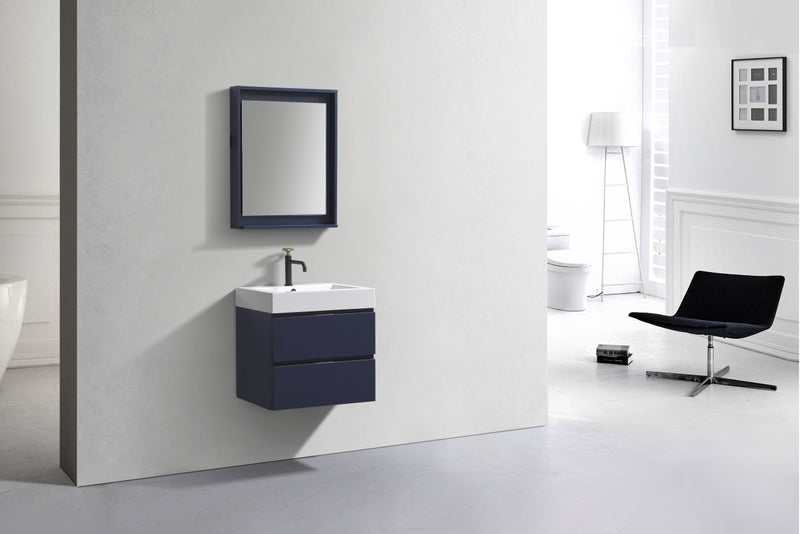 Kube Bath BSL24-BLUE Bliss 24" Blue Wall Mount Single Sink Bathroom Vanity with Reinforced Acrylic Composite Top - view 3