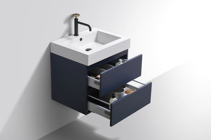 Kube Bath BSL24-BLUE Bliss 24" Blue Wall Mount Single Sink Bathroom Vanity with Reinforced Acrylic Composite Top - view 5