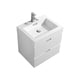 Kube Bath BSL24-GW Bliss 24" High Gloss White Wall Mount Single Sink Bathroom Vanity with Reinforced Acrylic Composite Top
