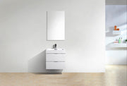 Kube Bath BSL24-GW Bliss 24" High Gloss White Wall Mount Single Sink Bathroom Vanity with Reinforced Acrylic Composite Top - view 3