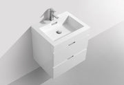 Kube Bath BSL24-GW Bliss 24" High Gloss White Wall Mount Single Sink Bathroom Vanity with Reinforced Acrylic Composite Top - view 4