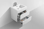 Kube Bath BSL24-GW Bliss 24" High Gloss White Wall Mount Single Sink Bathroom Vanity with Reinforced Acrylic Composite Top - view 5