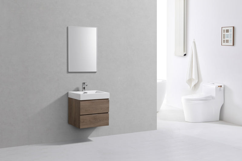 Kube Bath BSL24-BTN Bliss 24" Butternut Wall Mount Single Sink Bathroom Vanity with Reinforced Acrylic Composite Top - view 3