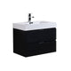 Kube Bath BSL30-BK Bliss 30" Black Wall Mount Single Sink Bathroom Vanity with Reinforced Acrylic Composite Top
