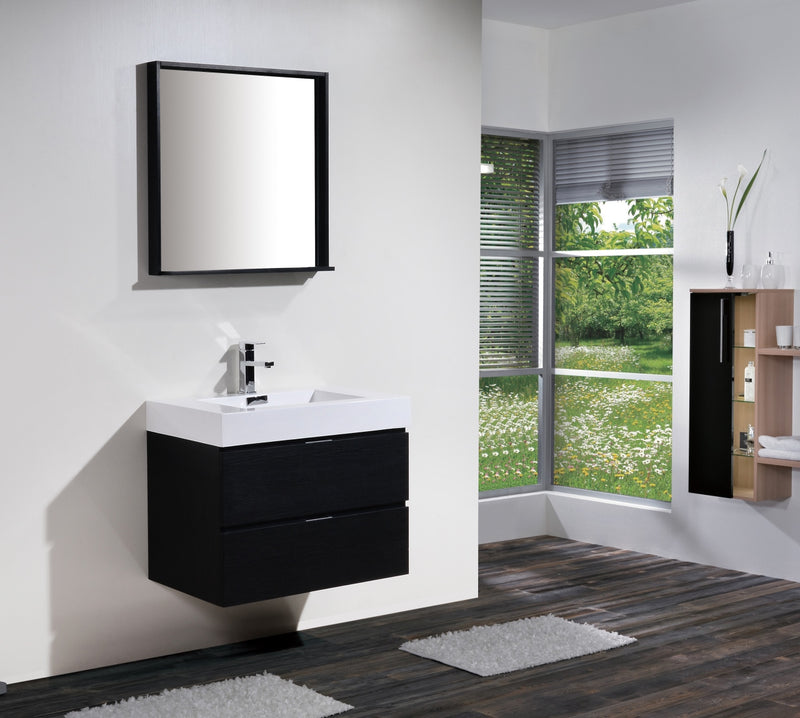Kube Bath BSL30-BK Bliss 30" Black Wall Mount Single Sink Bathroom Vanity with Reinforced Acrylic Composite Top - view 3
