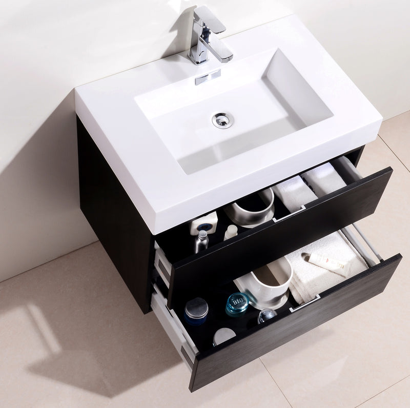 Kube Bath BSL30-BK Bliss 30" Black Wall Mount Single Sink Bathroom Vanity with Reinforced Acrylic Composite Top - view 5