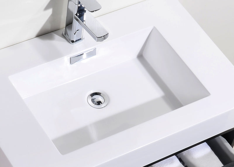 Kube Bath BSL30-BK Bliss 30" Black Wall Mount Single Sink Bathroom Vanity with Reinforced Acrylic Composite Top - view 6
