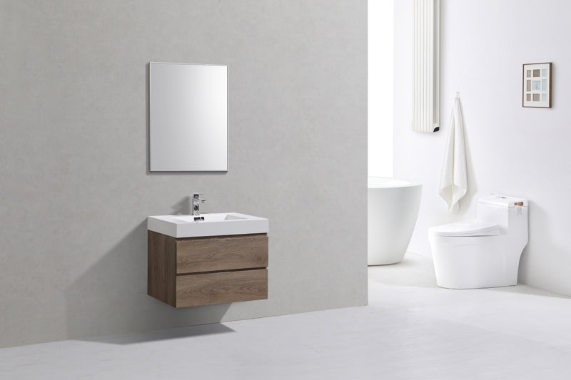 Kube Bath BSL30-BTN Bliss 30" Butternut Wall Mount Single Sink Bathroom Vanity with Reinforced Acrylic Composite Top - view 2