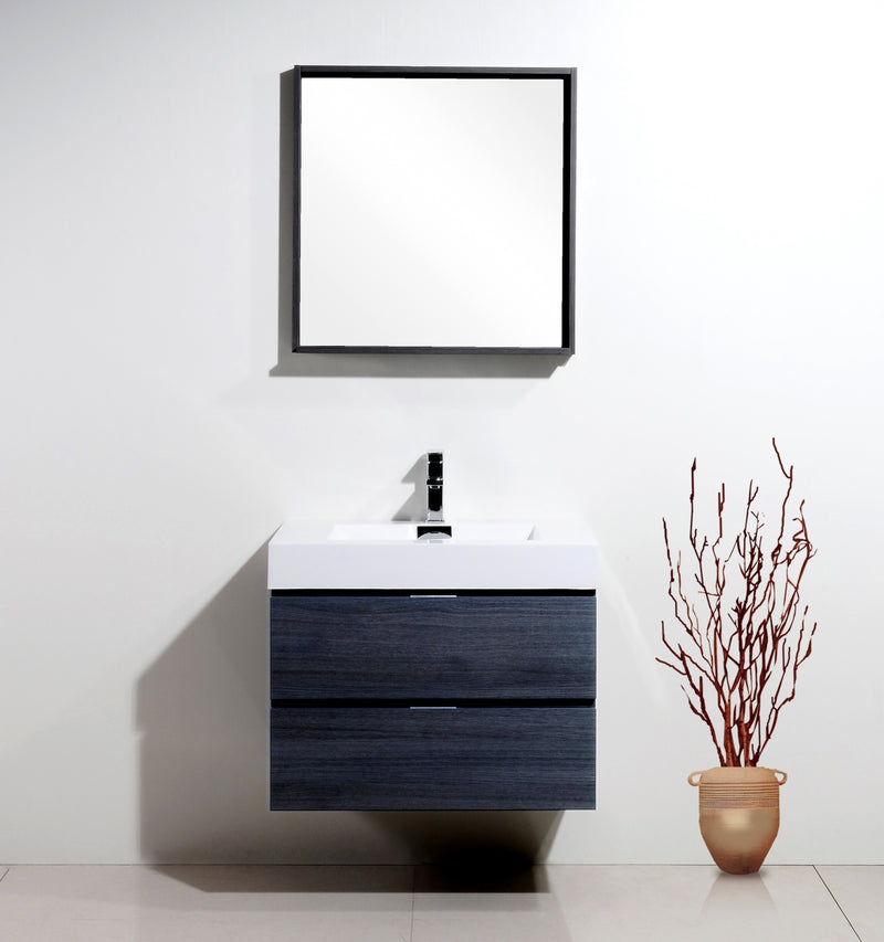 Kube Bath BSL30-GO Bliss 30" Gray Oak Wall Mount Single Sink Bathroom Vanity with Reinforced Acrylic Composite Top - view 2