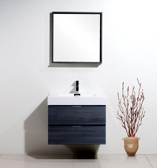 Kube Bath BSL30-GO Bliss 30" Gray Oak Wall Mount Single Sink Bathroom Vanity with Reinforced Acrylic Composite Top - view 2