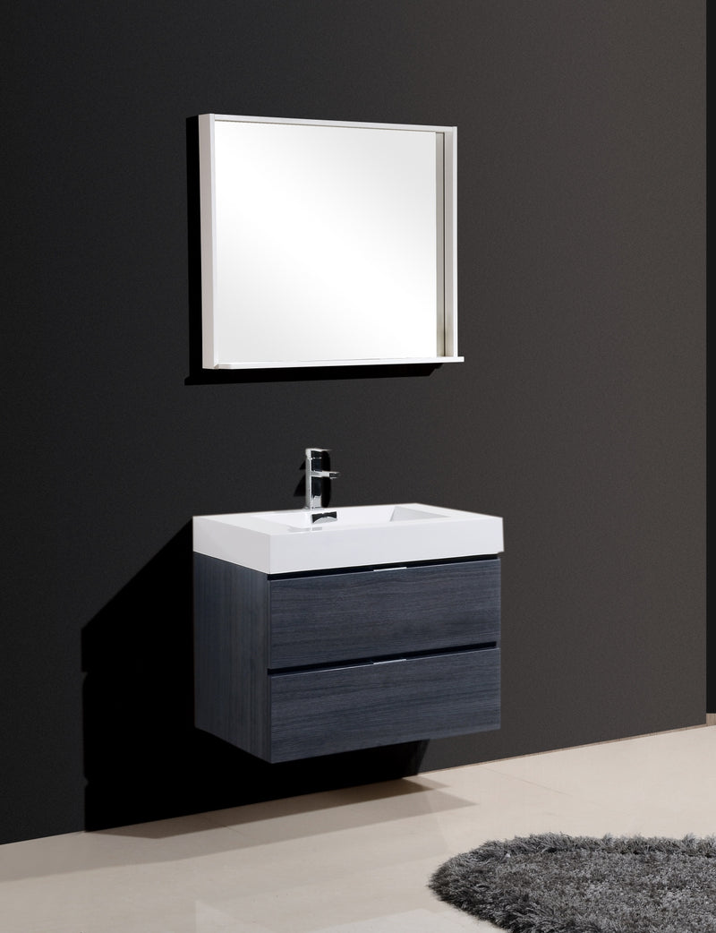 Kube Bath BSL30-GO Bliss 30" Gray Oak Wall Mount Single Sink Bathroom Vanity with Reinforced Acrylic Composite Top - view 3