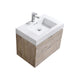 Kube Bath BSL30-NW Bliss 30" Nature Wood Wall Mount Single Sink Bathroom Vanity with Reinforced Acrylic Composite Top